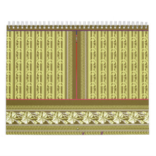 Een kruissteek patroon van een vaas met bloemen kalender