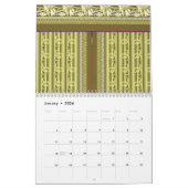 Een kruissteek patroon van een vaas met bloemen kalender (Jan 2026)