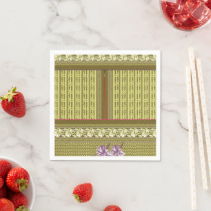 Een kruissteek patroon van een vaas met bloemen servet