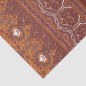 Een kruissteekpatroon in sinaasappel en bruin tissuepapier (Detail)