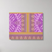 Een kruissteekpatroon met een paarse en gele B Canvas Afdruk (Voorkant)