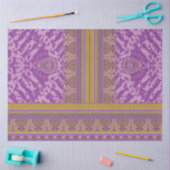 Een kruissteekpatroon met een paarse en gele B Tissuepapier (Craft)