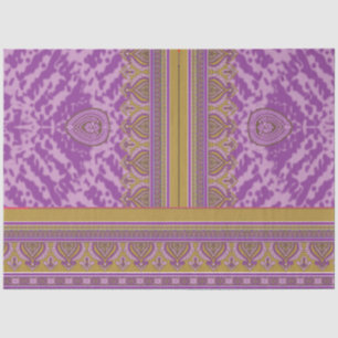 Een kruissteekpatroon met een paarse en gele B Tissuepapier