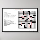 Een kruiswoordje voor het Poster afdrukken van pap (Voorkant)