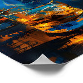 Een kubistische verkenning van Sigaar en Whiskey H Poster (Hoek)