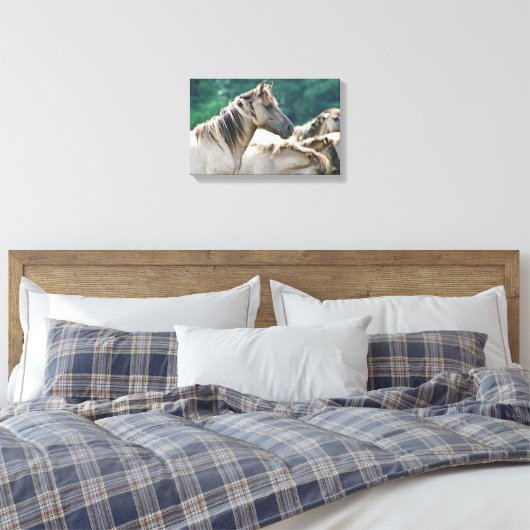 Een kudde Brumby Horses uit Australië Canvas Afdruk (Insitu (Slaapkamer))