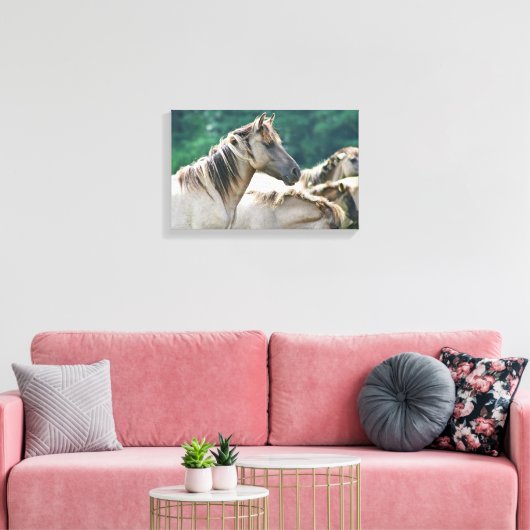 Een kudde Brumby Horses uit Australië Canvas Afdruk (Insitu (Woonkamer))