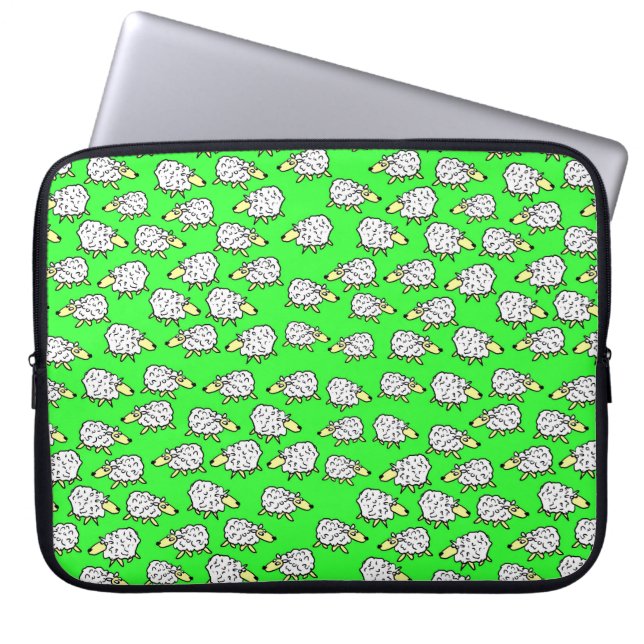 Een kudde schapen in een veld laptop sleeve (Voorkant)