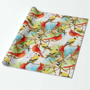 Een kudde veren cadeaupapier