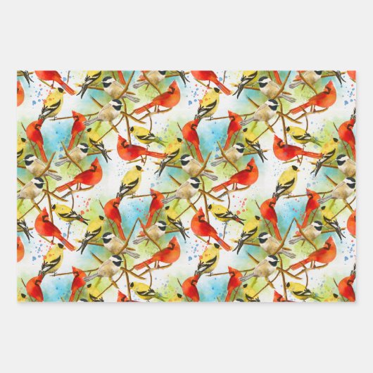 Een kudde veren inpakpapier vel (Voorkant)