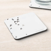 Een kudde vogels vliegen aan de hemel bier onderzetter (Linkerzijde)