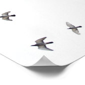 Een kudde vogels vliegen aan de hemel poster (Hoek)