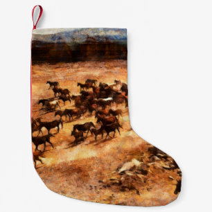 Een kudde wilde renpaarden. Kunstwerk aan de Kleine Kerstsok