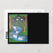 Een kudde Zeven Zwans-A-Zwemmen Briefkaart (Voorkant / Achterkant)