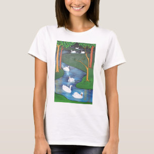Een kudde Zeven Zwans-A-Zwemmen T-shirt