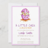 Een Kuiken Staat Op Het Punt Uit Te Komen Roze Bab Kaart (Voorkant)