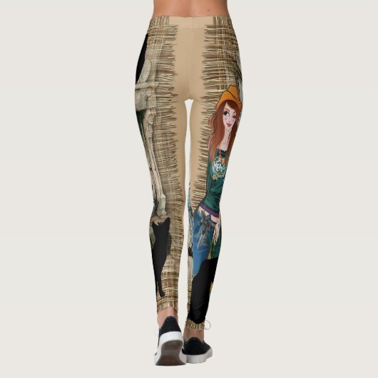 Een  kunstafdruk leggings (Achterkant)