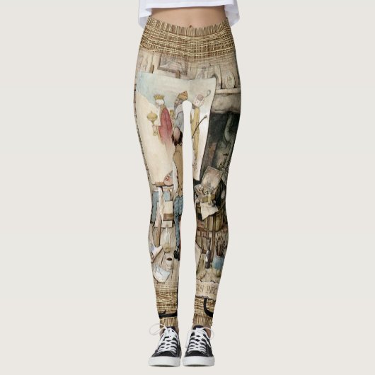 Een kunstafdruk leggings (Voorkant)