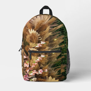 Een kunstbloemen patronen rugzak ontwerp