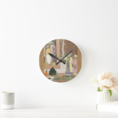 Een kunstenaar die het interieur van een tuinschil ronde klok (Huis)