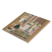 Een kunstenaar die het interieur van een tuinschil tegeltje (Zijkant)