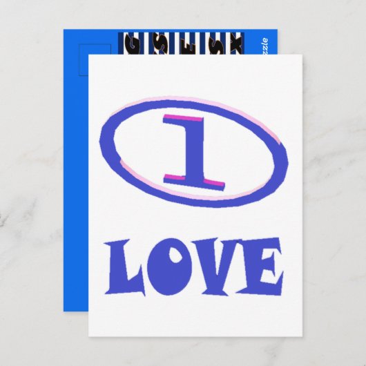 Een kunstschildpad van de Liefde blauwe hint van p Briefkaart (Voorkant / Achterkant)