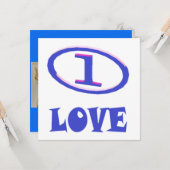 Een kunstschildpad van de Liefde blauwe hint van p Kaart (Voorkant / Achterkant in situ)