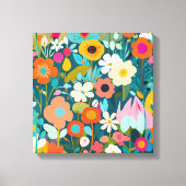 Een kunstwerk van bloeiende tuin, met levendige kl canvas afdruk (Voorkant)