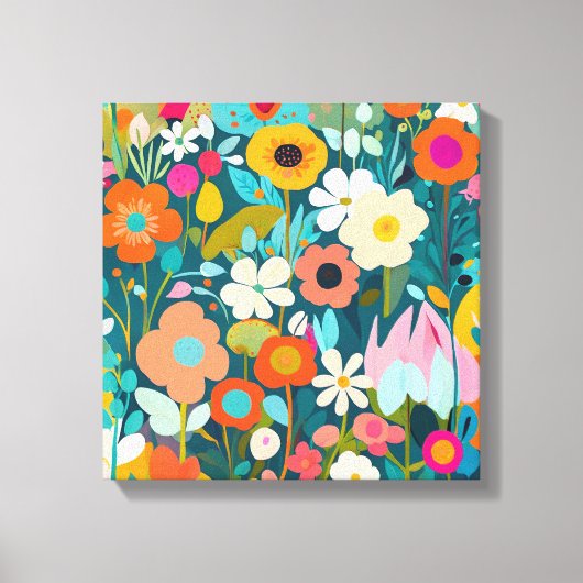 Een kunstwerk van bloeiende tuin, met levendige kl canvas afdruk (Voorkant)