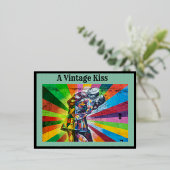 Een kus folie feestdagen briefkaart (Staand Voorkant)