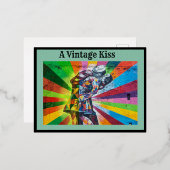 Een kus folie feestdagen briefkaart (Voorkant / Achterkant)