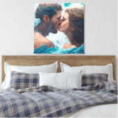 Een kus in de golven canvas afdruk (Insitu (Slaapkamer))