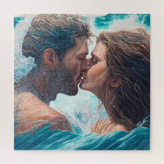 Een kus in de golven legpuzzel (Verticaal)