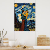 Een kus in de Sterrennacht Poster (Keuken)