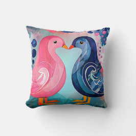 "Een kus in veren", een gelukkige Valentijnsdag Kussen