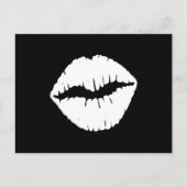 Een kus in zwart en wit briefkaart (Voorkant)