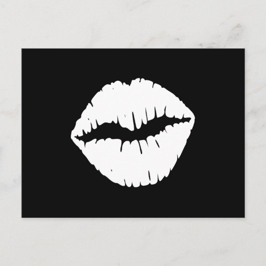 Een kus in zwart en wit briefkaart (Voorkant)