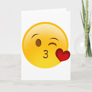 Een kus-oji-sticker aansteken kaart