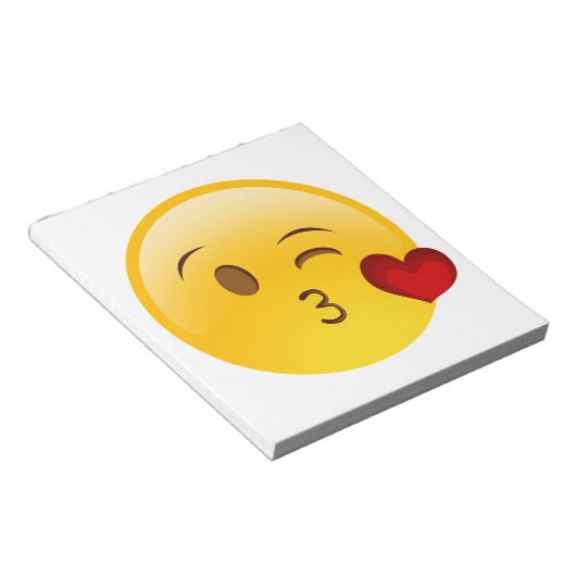 Een kus-oji-sticker aansteken notitieblok (Schuin)