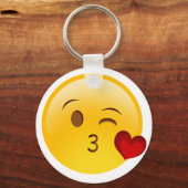 Een kus-oji-sticker aansteken sleutelhanger (Voorkant)