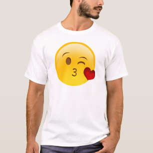 Een kus-oji-sticker aansteken t-shirt
