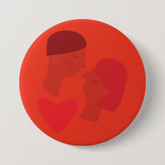 Een kus ronde button 7,6 cm (Voorkant)