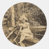 Een kus stelen ronde sticker (Voorkant)