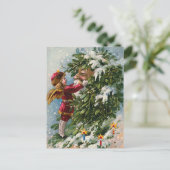 Een "kus van de Maretak voor Kerstman " Feestdagenkaart (Staand voorkant)