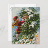 Een "kus van de Maretak voor Kerstman " Feestdagenkaart (Voorkant / Achterkant)