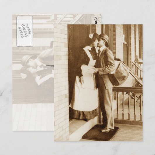 Een kus van de postbode briefkaart (Voorkant / Achterkant)