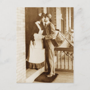 Een kus van de postbode briefkaart