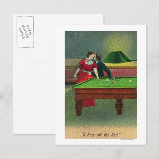 Een kus van de Rood Briefkaart (Voorkant / Achterkant)