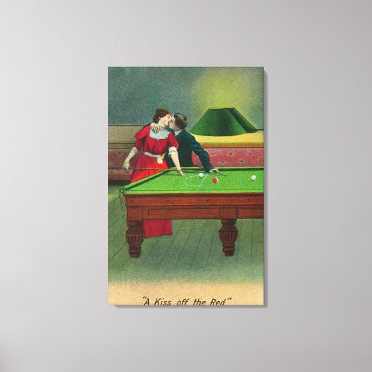 Een kus van de Rood Canvas Afdruk (Voorkant)