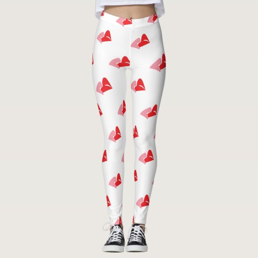 Een kus verbindt twee harten samen leggings (Voorkant)